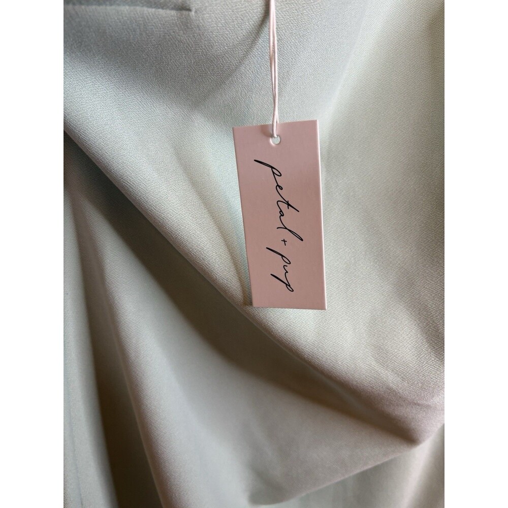 PETAL & PUP Nadene One Shoulder Body Con Dress 8 Mint Green Midi Formal Cocktail - Picture 4 of 12